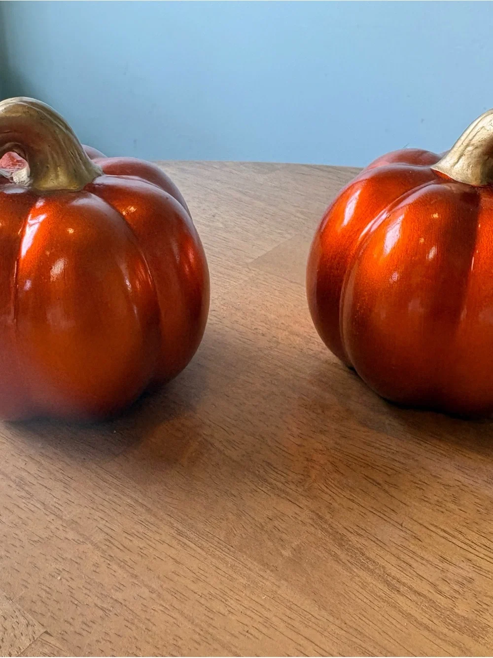 Metallic Orange Pumpkin Accent Set - Decorative Home Accents